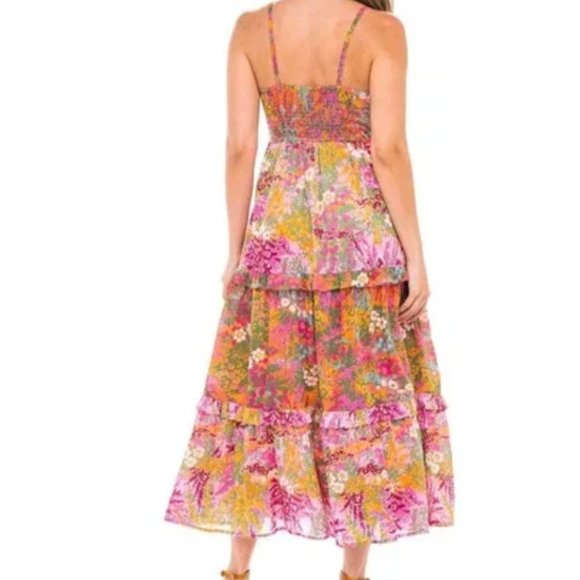 Banjanan Hazel Midi Dress in Loki’s Garden Caramel and Lilac NWOT XXL - Picture 5 of 7